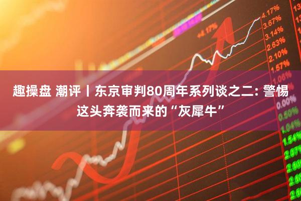 趣操盘 潮评丨东京审判80周年系列谈之二: 警惕这头奔袭而来的“灰犀牛”