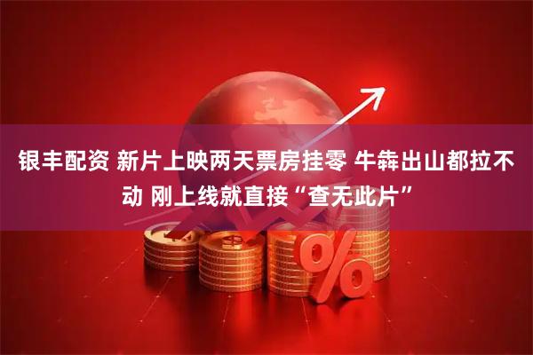 银丰配资 新片上映两天票房挂零 牛犇出山都拉不动 刚上线就直接“查无此片”